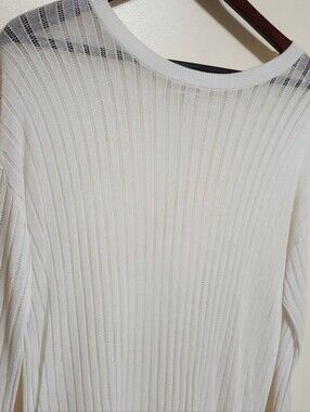 Wilfred Sweater Linen Viscose Blend Women’s Med White/Cream Lightweight  Sheer